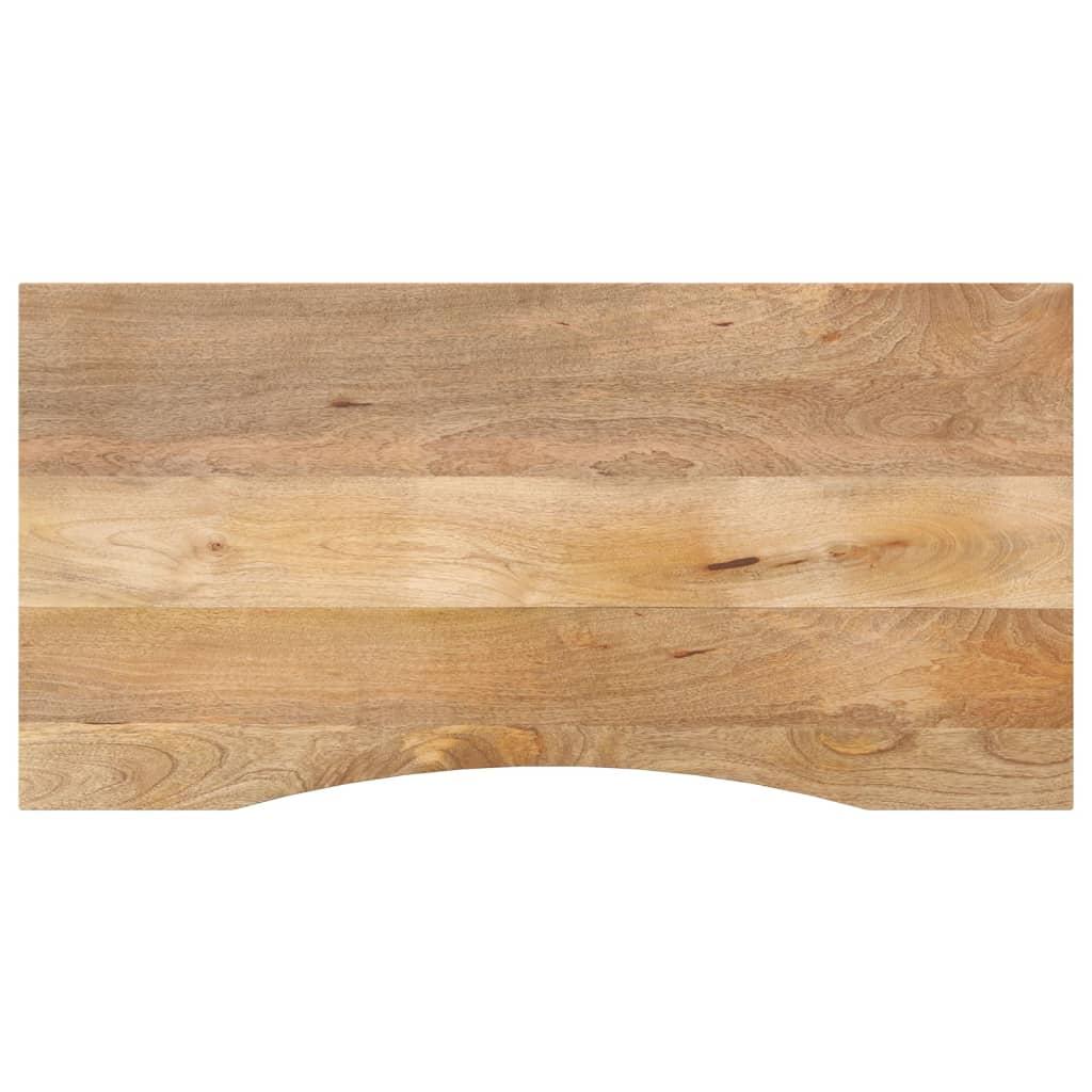 Bordplade med kurvet form 110x60x2,5 cm ru massivt mangotræ