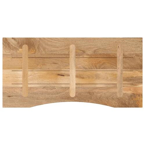 Bordplade med kurvet form 110x60x2,5 cm ru massivt mangotræ