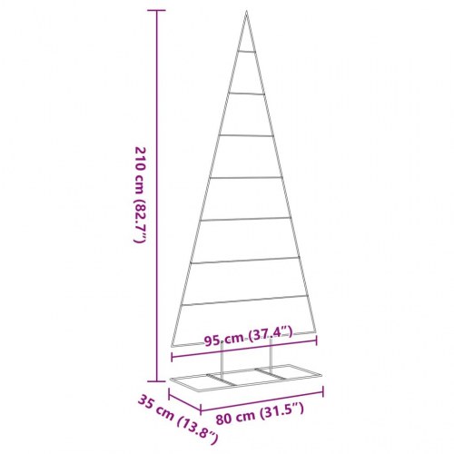 Dekorationstræ i metal 210 cm - sort