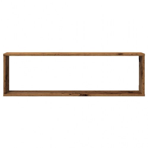 Væghylder 4 stk. 100×15×30 cm - kubeformet i antikt trælook