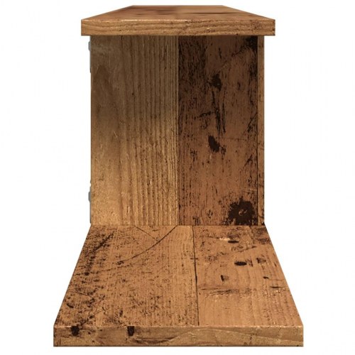 Væghængt tv-hylde 125×18×23 cm i konstrueret træ - antikt trælook