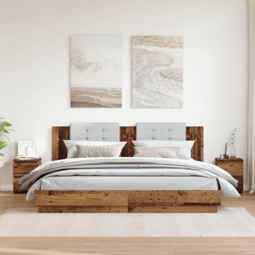Sengeborde 2 stk. 30 x 30 x 40 cm - antikt trælook