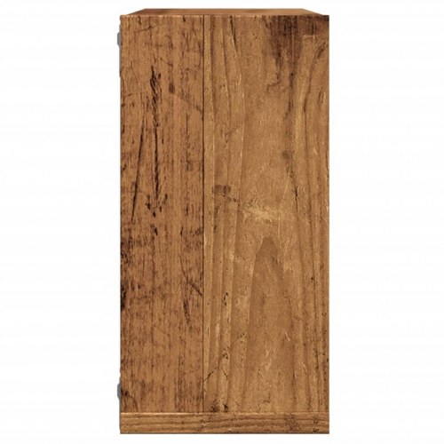 Kubeformede væghylder 2 stk. - 30×15×30 cm i antikt trælook