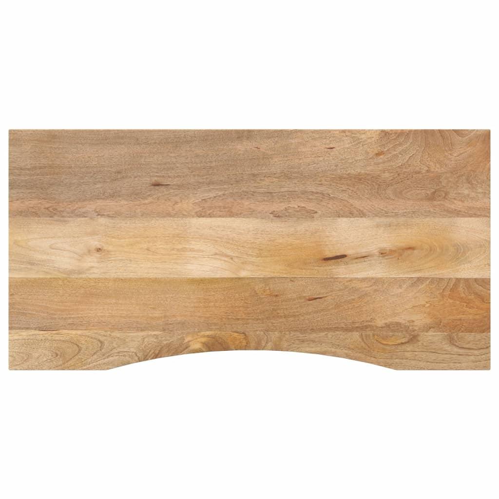 Bordplade med kurvet form 110x50x2,5 cm ru massivt mangotræ billede