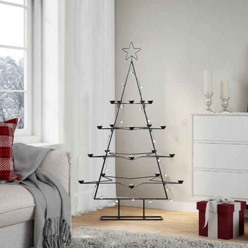 Dekorativt juletræ 140 cm metal sort