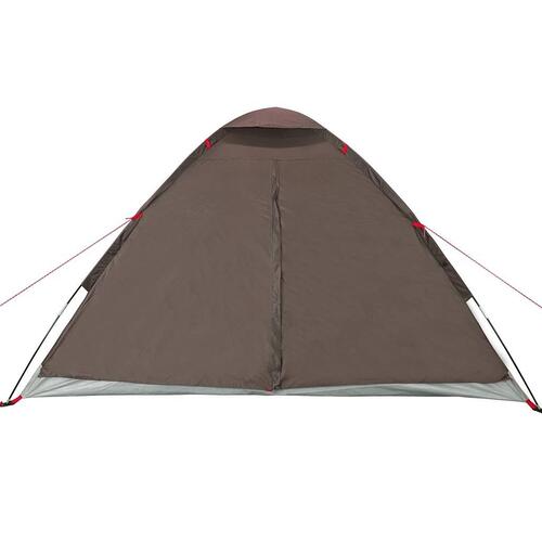 4-personers campingtelt vandafvisende kuppel brun
