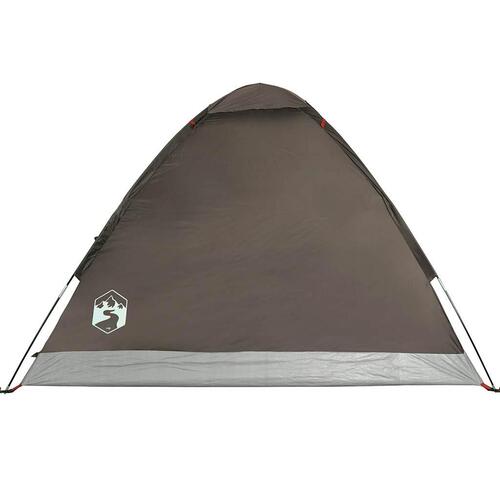 4-personers campingtelt vandafvisende kuppel brun