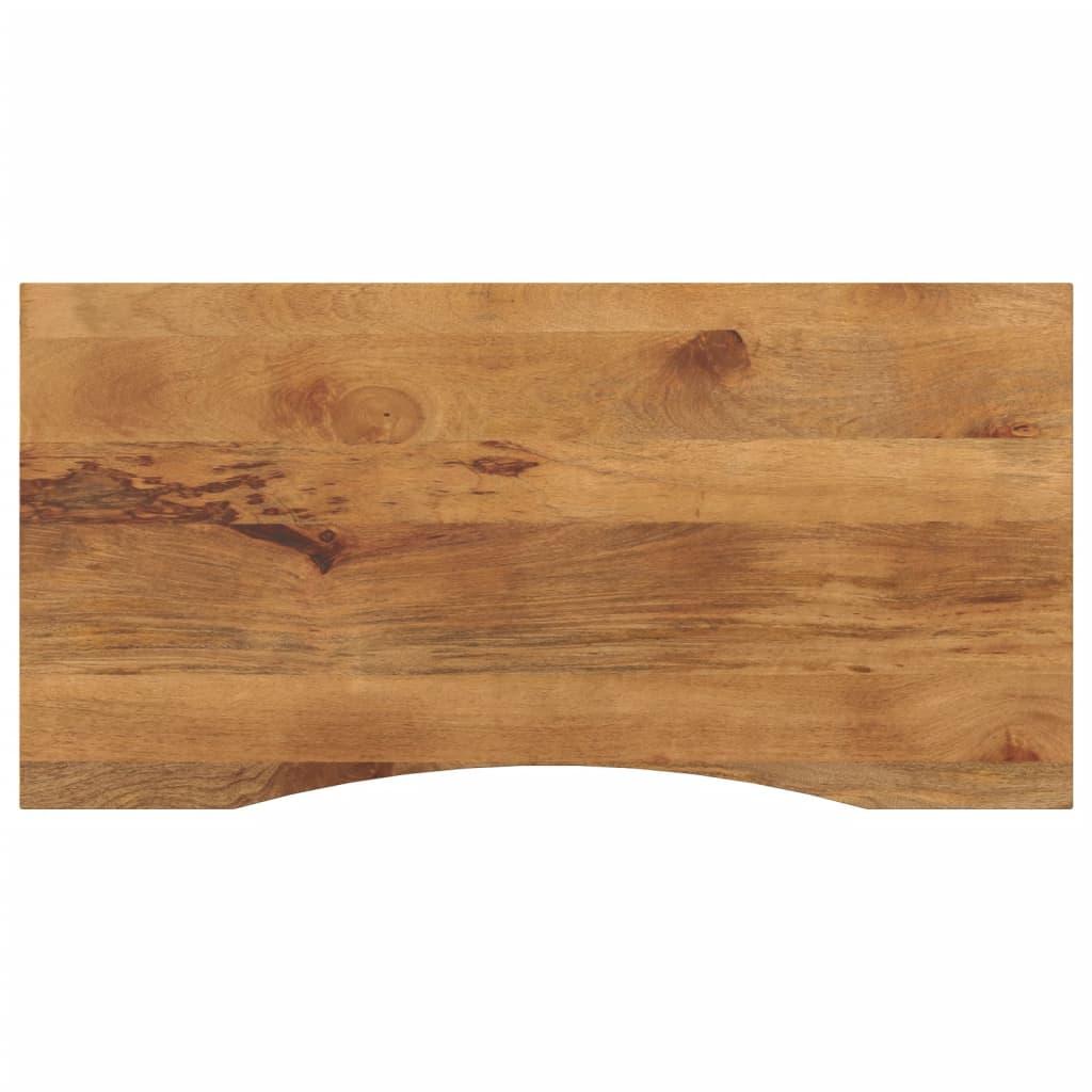 Bordplade med kurvet form 110x50x2,5 cm ru massivt mangotræ billede