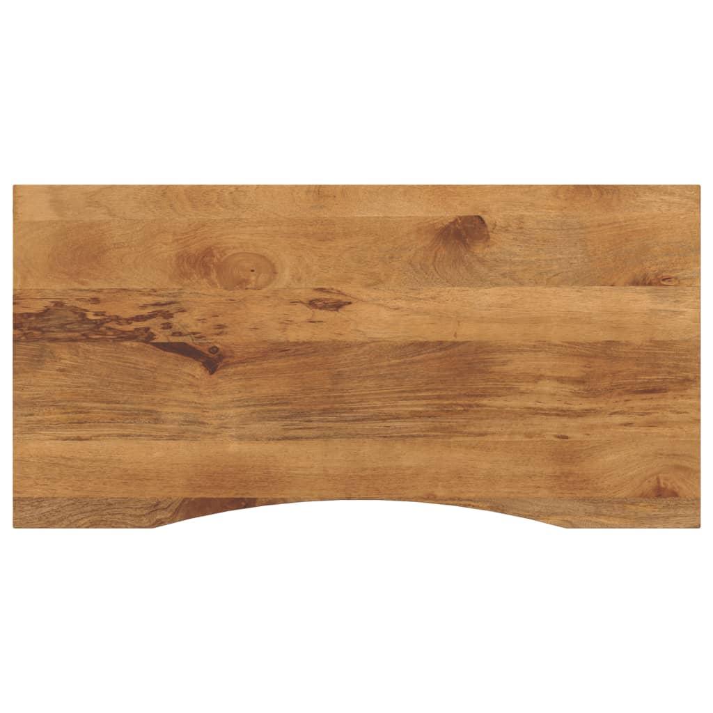 Bordplade med kurvet form 140x50x2,5 cm ru massivt mangotræ billede