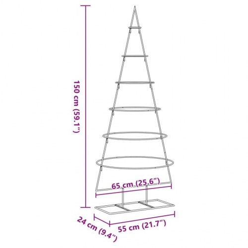 Metaljuletræ 150 cm - sort
