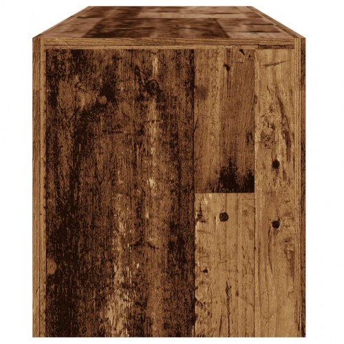 Tv-bord med LED-lys 140×36,5×40 cm - antikt træ, konstrueret træ