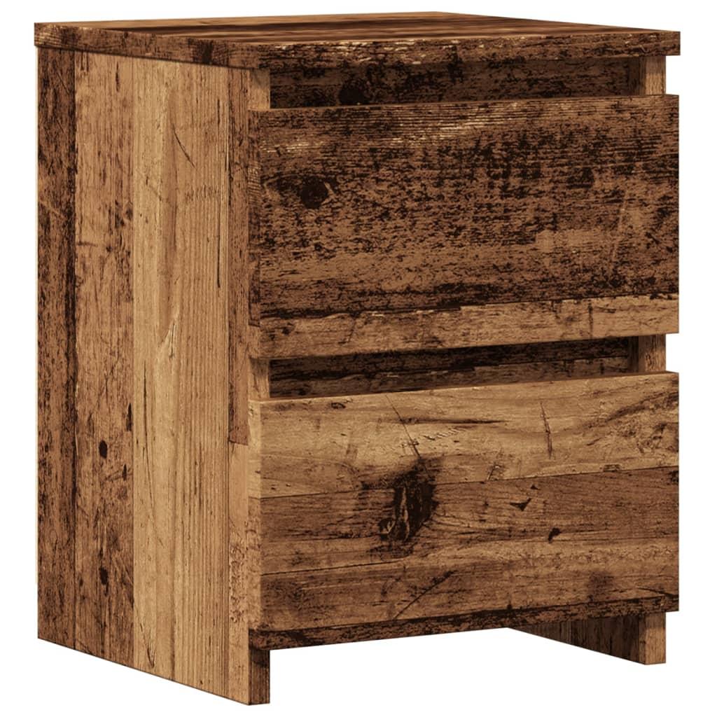 Sengebord 30x30x40 Konstrueret Træ Antikt Trælook
