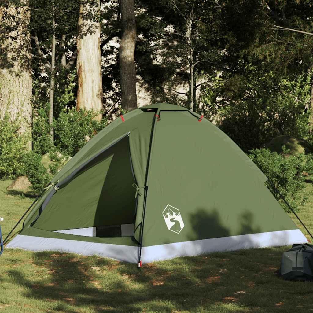 2-personers campingtelt vandafvisende kuppel olivengrøn