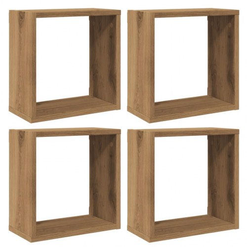 Kubeformede væghylder - 4 stk. 30×15×30 cm i kunsteg