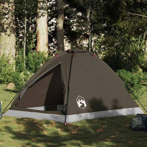 2-personers campingtelt vandafvisende kuppel brun