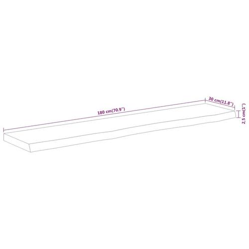 Bordplade 180x30x2,5 cm rektangulær massivt akacietræ