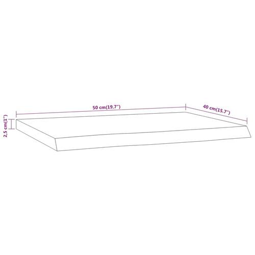 Væghylde 50x40x2,5 cm rektangulær massivt akacietræ