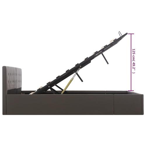 Sengeramme uden madras med hydraulisk opbevaring 180x200cm grå