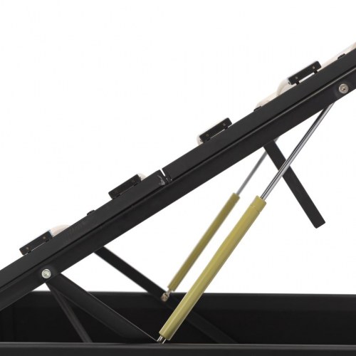 Hydraulisk opbevaringsseng 140 x 200 cm - kunstlæder, grå
