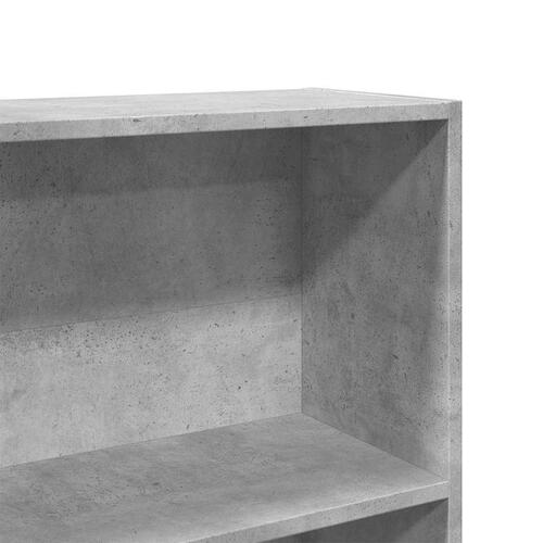 Bogreol 80x30x189 cm konstrueret træ betongrå