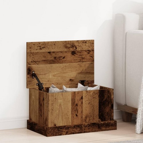 Opbevaringskasse med låg 30 x 50 x 28 cm - antikt træ