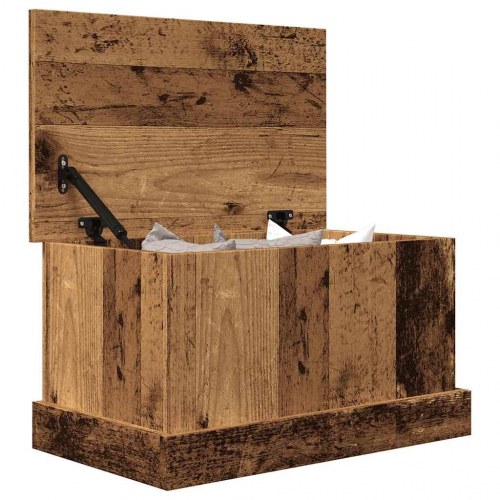 Opbevaringskasse med låg 30 x 50 x 28 cm - antikt træ