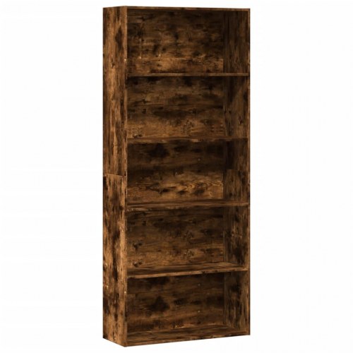 Bogreol 80x30x189 cm konstrueret træ røget egetræ