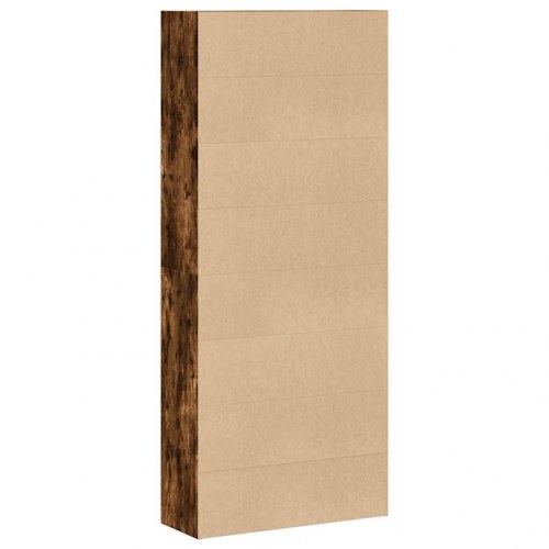 Bogreol 80x30x189 cm konstrueret træ røget egetræ