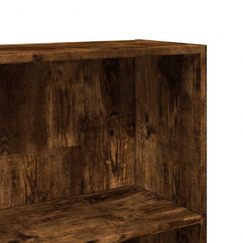Bogreol 80x30x189 cm konstrueret træ røget egetræ