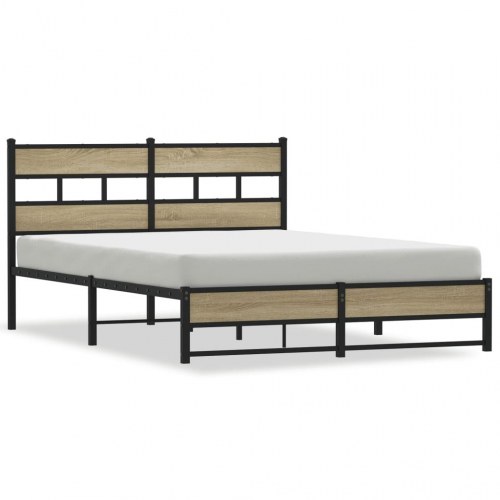 Sengeramme 140 x 190 cm med sengegavl - sonoma-eg