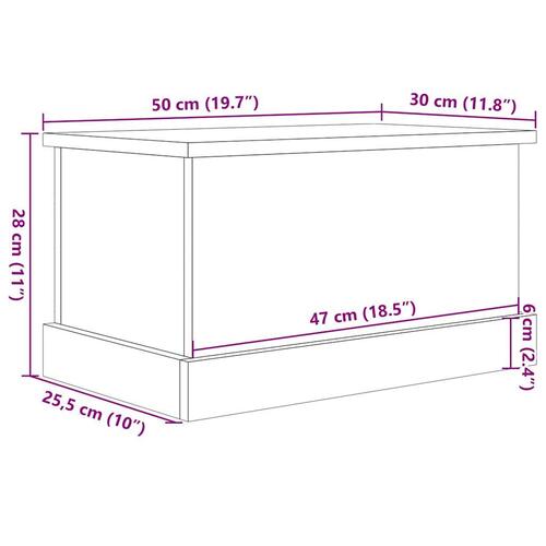 Opbevaringskasse 30x50x28 cm konstrueret træ kunsteg