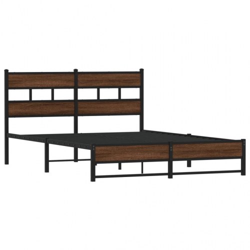 Sengeramme 135 x 190 cm uden madras - brun egetræsfarve