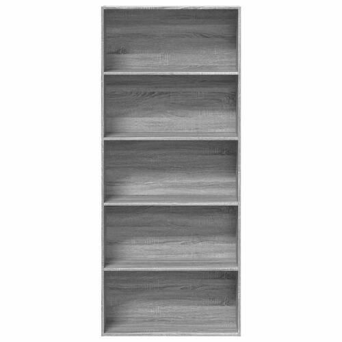 Bogreol 80x30x189 cm konstrueret træ grå sonoma
