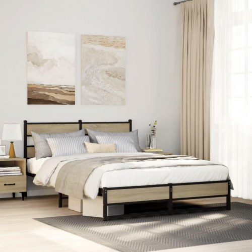 Sengeramme uden madras 160 x 200 cm i metal - sonoma-eg
