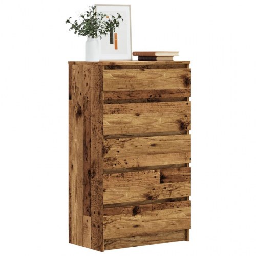 Kommode med 5 skuffer 60 × 36 × 103 cm - konstrueret træ i antikt trælook
