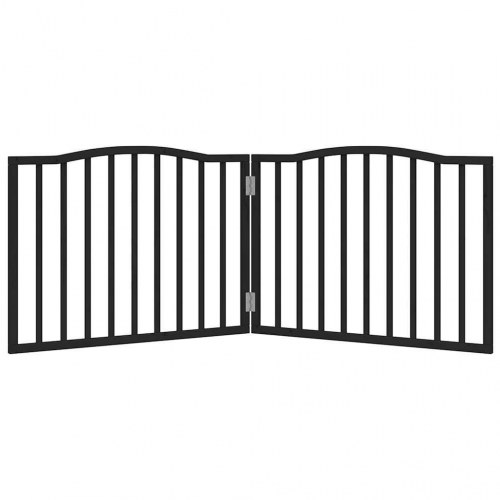 Hundelåge 2 paneler 150 cm foldbar poppeltræ sort