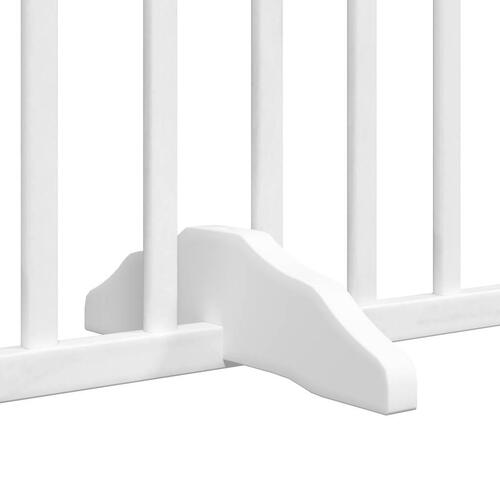 Hundelåge med dør 12 paneler 960 cm foldbar poppeltræ hvid