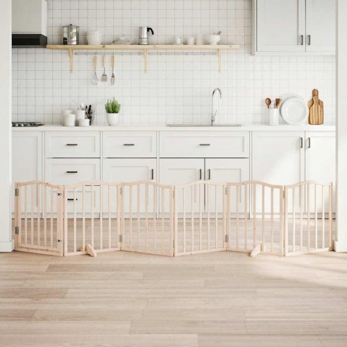 Hundelåge med dør 6 paneler 300 cm poppeltræ