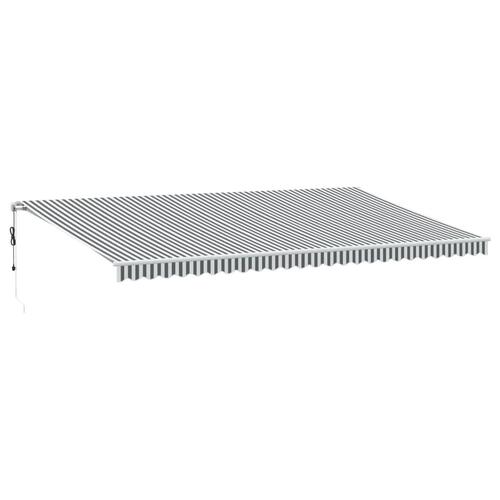 Markise m. LED 600x300 cm automatisk betjening antracitgrå hvid
