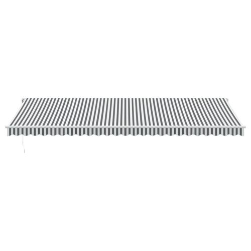 Markise m. LED 600x300 cm automatisk betjening antracitgrå hvid