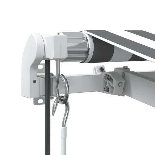 Markise m. LED 600x300 cm automatisk betjening antracitgrå hvid