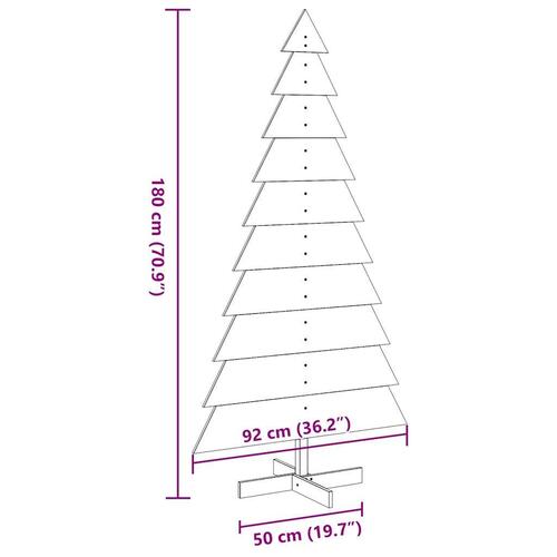 Dekorationstræ til jul 180 cm massivt fyrretræ hvid