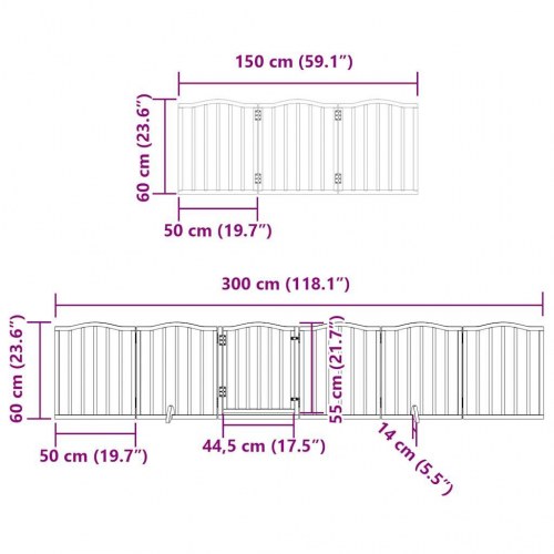 Hundelåge med dør 9 paneler - 450 cm