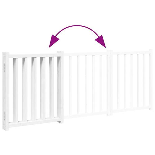 Hundelåge 3 paneler 150 cm foldbar massivt gran hvid