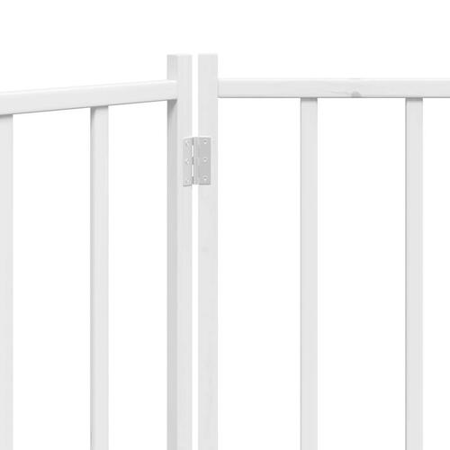 Hundelåge 3 paneler 150 cm foldbar massivt gran hvid