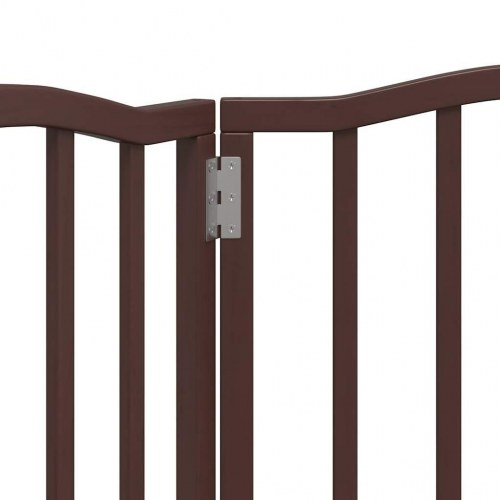 Hundelåge 3 paneler 150 cm foldbar - brun egetræ