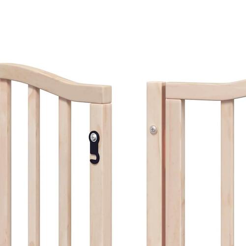 Hundelåge med dør 12 paneler 750 cm foldbar poppeltræ