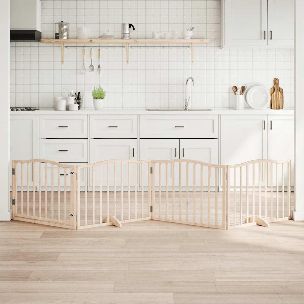 Hundelåge med dør 4 paneler 320 cm poppeltræ