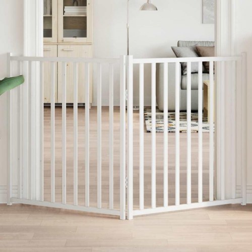 Hundelåge med 2 paneler 160 cm - hvid