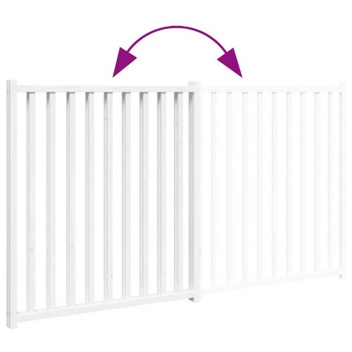 Hundelåge med 2 paneler 160 cm - hvid